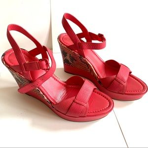 Hot Pink Snakeskin Cole Haan Wedges